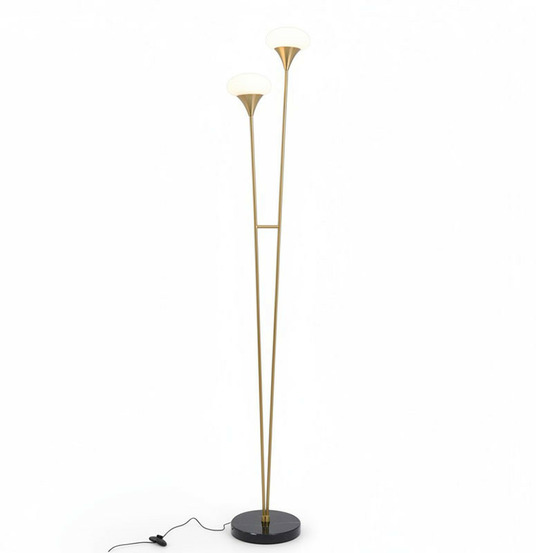 Lampadaire led veronica métal doré 28x25x176cm