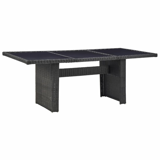Ensemble à manger d'extérieur 9 pcs résine tressée noir