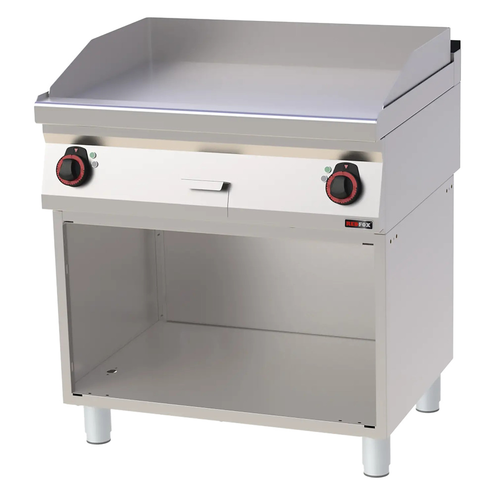 Plaque de cuisson 80x51 électrique chromée lisse avec soubassement 400 v fthc 70/80 e - redfox