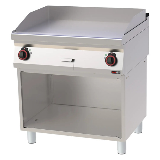 Plaque de cuisson 80x51 électrique chromée lisse avec soubassement 400 v fthc 70/80 e - redfox