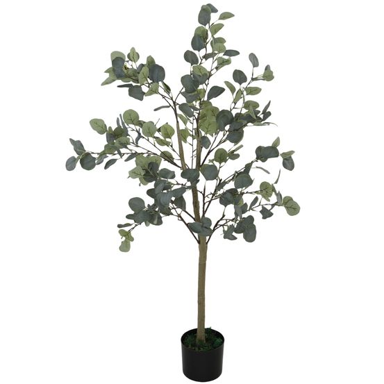 Eucalyptus artificiel soie plastique intérieur décoration réaliste 150cm vert