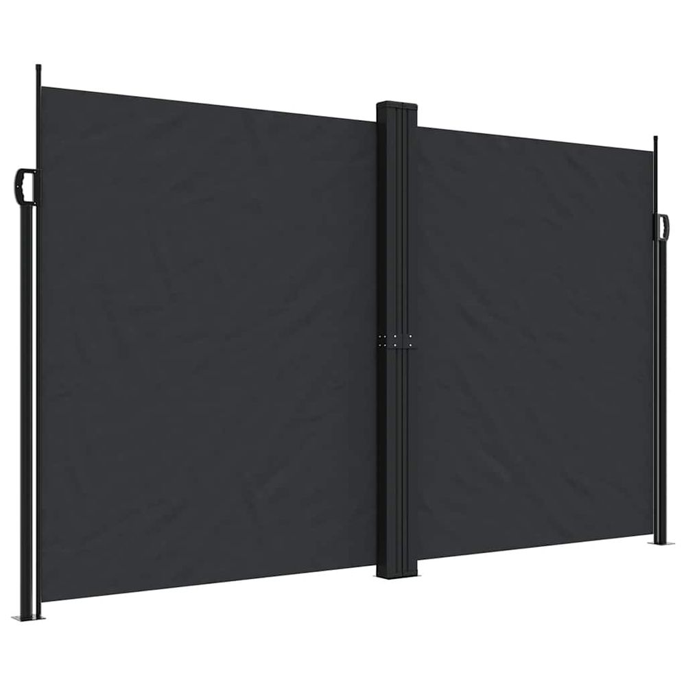 Auvent latéral rétractable noir 200x1200 cm