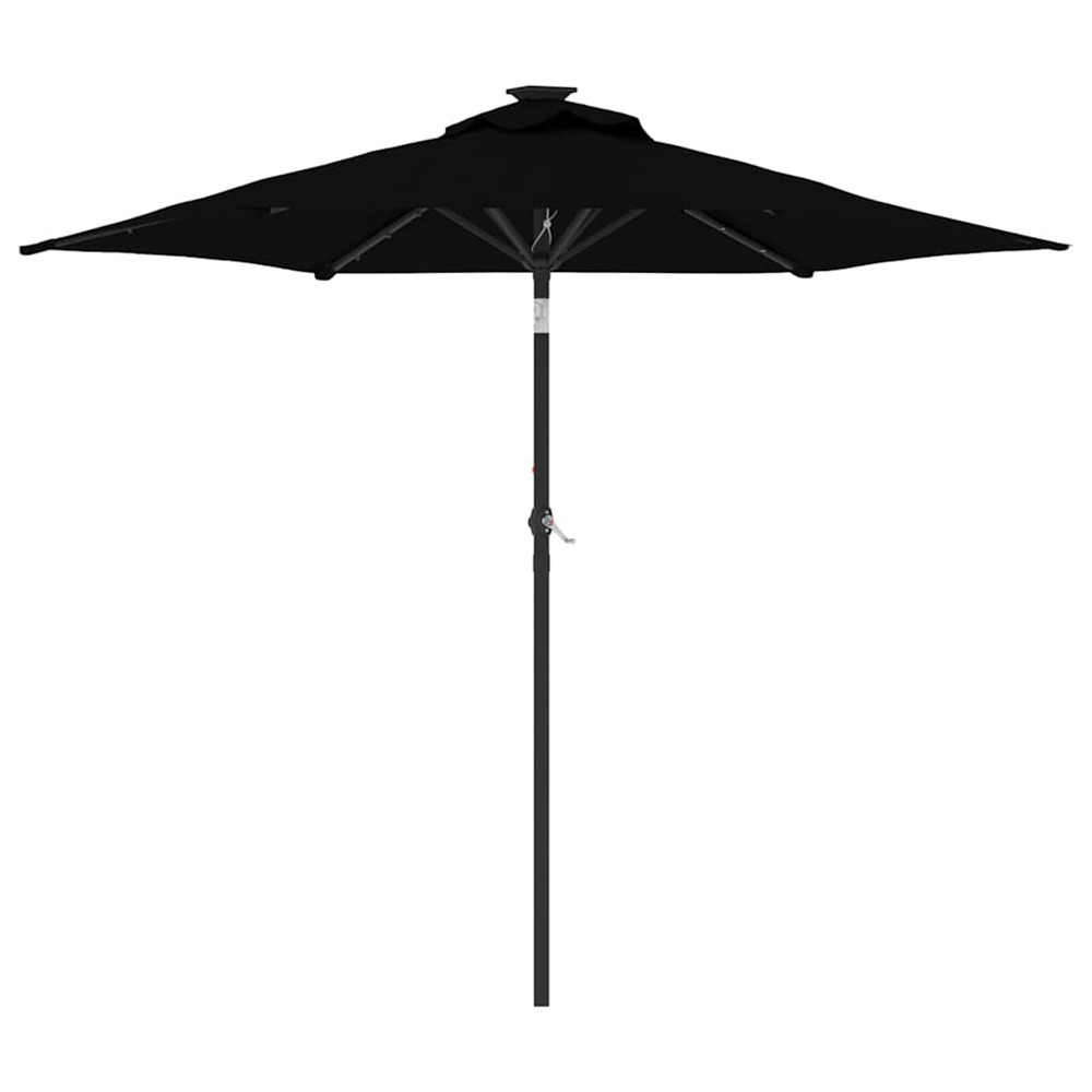 Parasol de jardin avec led mât en acier noir 225x225x212 cm