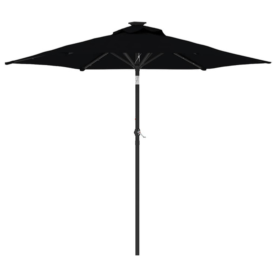 Parasol de jardin avec led mât en acier noir 225x225x212 cm