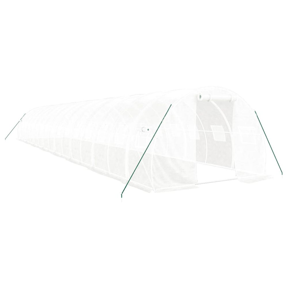 Serre avec cadre en acier blanc 48 m² 16x3x2 m