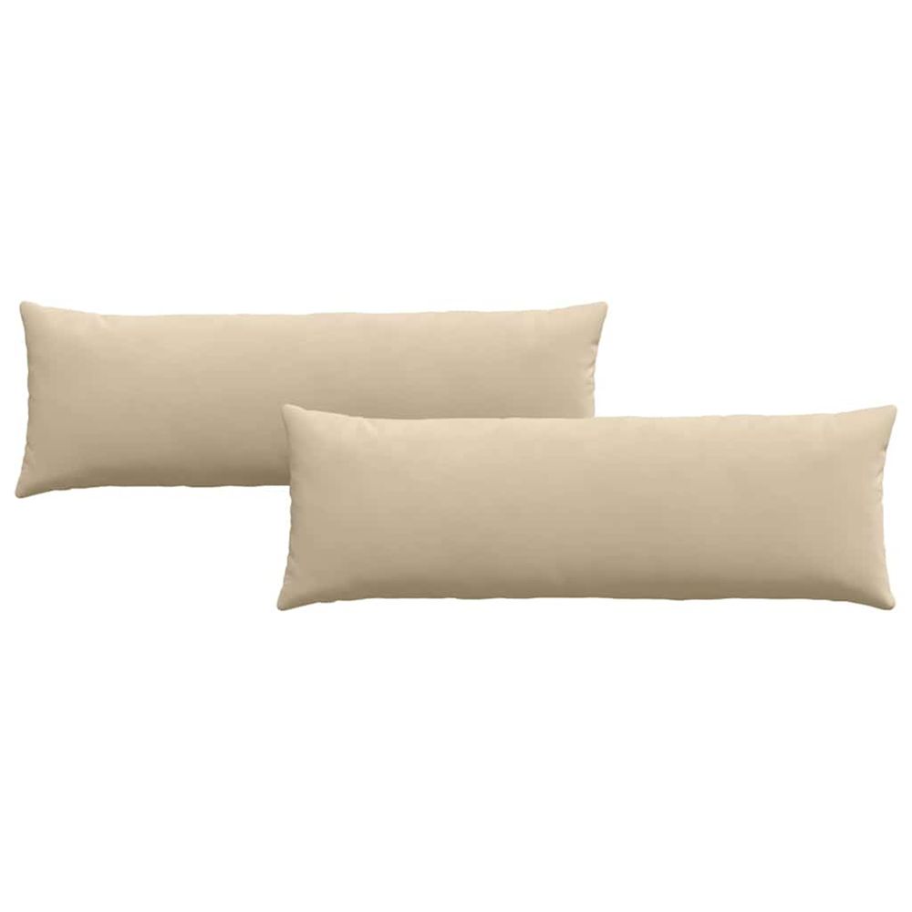 Coussins de canapé 2 pc tissu crème 120 x 40 cm