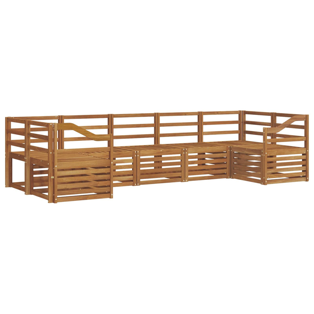 Ensembles de canapés 7 pcs naturel bois d'acacia massif