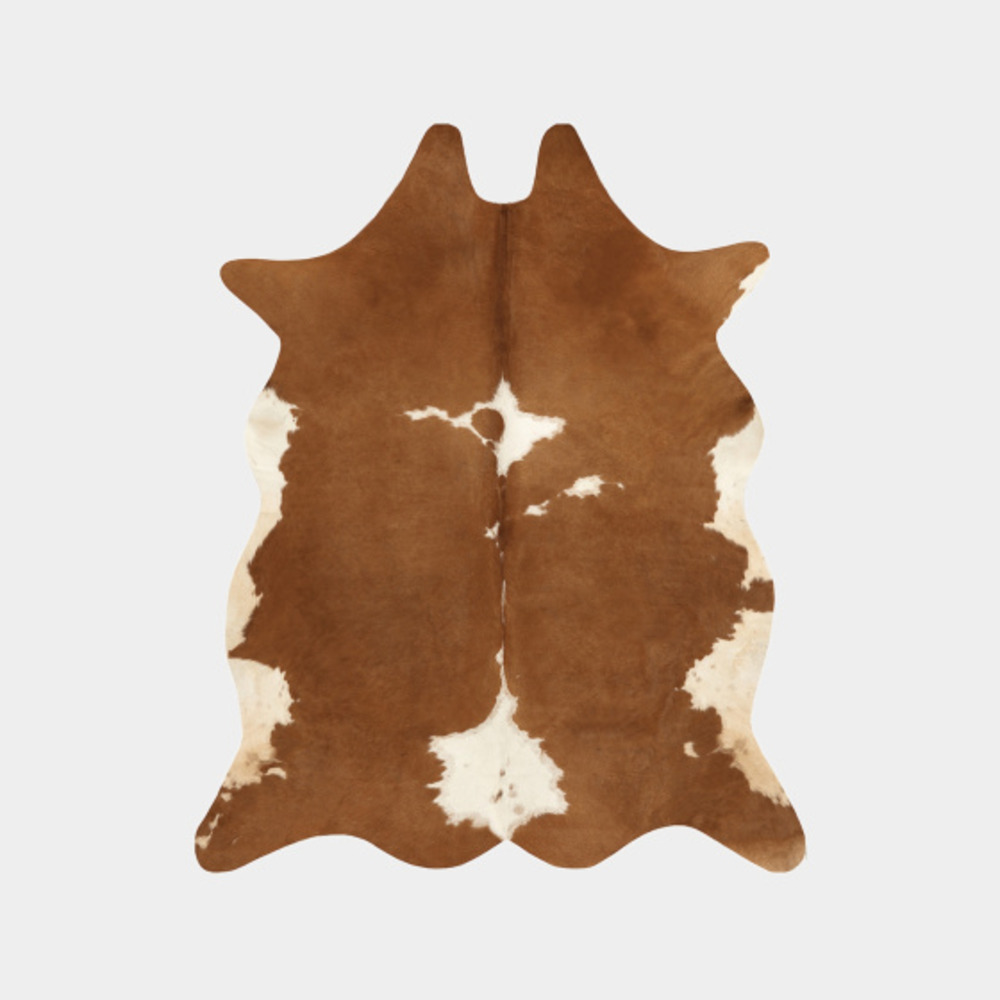 Tapis effet peau de vache - paquerette - marron - 155 x 190 cm