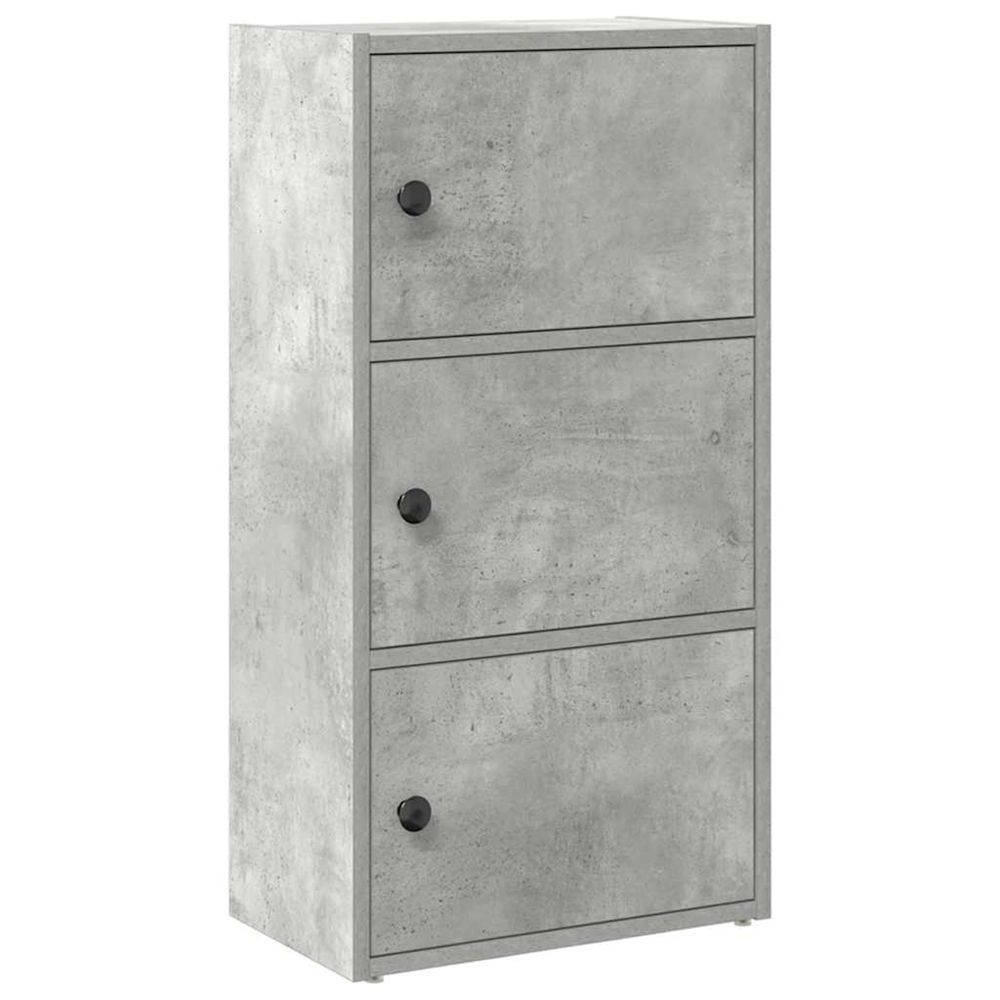 Bibliothèque gris béton 40x24x77 cm bois d'ingénierie