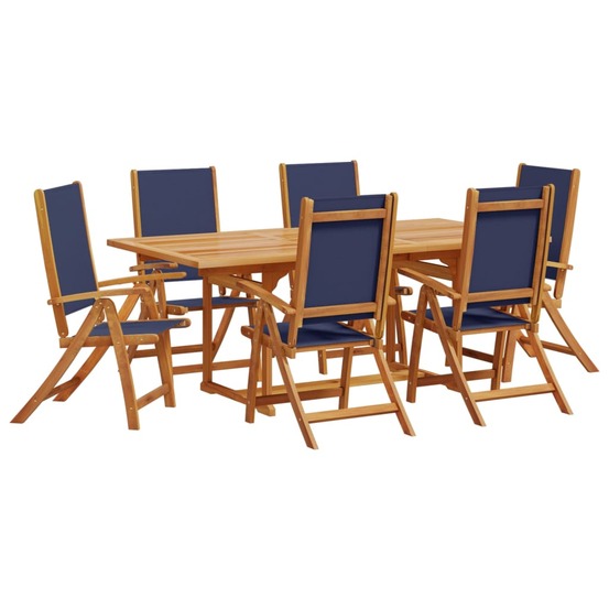 Ensemble à manger de jardin 7pcs bois d'acacia solide textilène