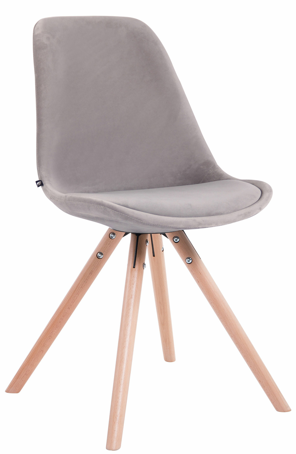 Chaise visiteur toulouse velours ronde naturel