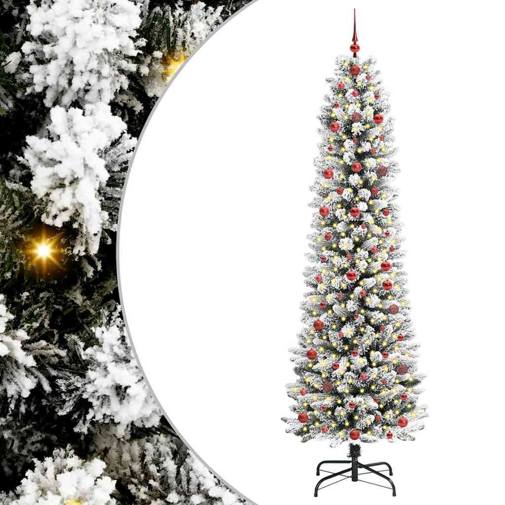 Sapin de noël artificiel blanc 240 cm pvc, métal et plastique