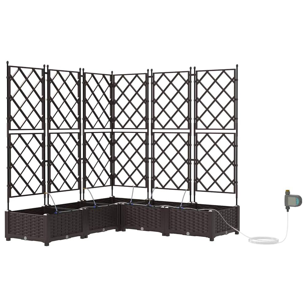 Cache-pot de jardin 5 pc marron 120 x 120 x 126 cm pp