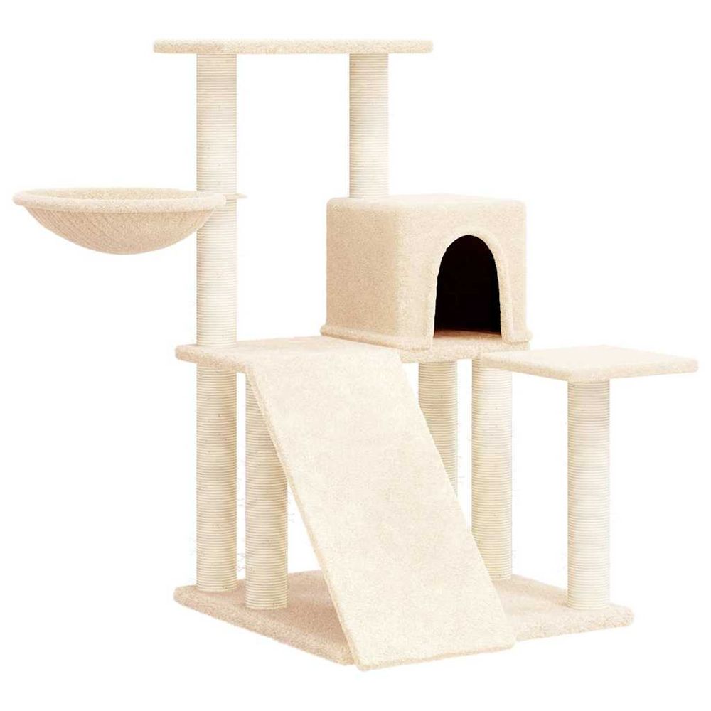 Arbre à chat avec griffoirs en sisal crème 82 cm