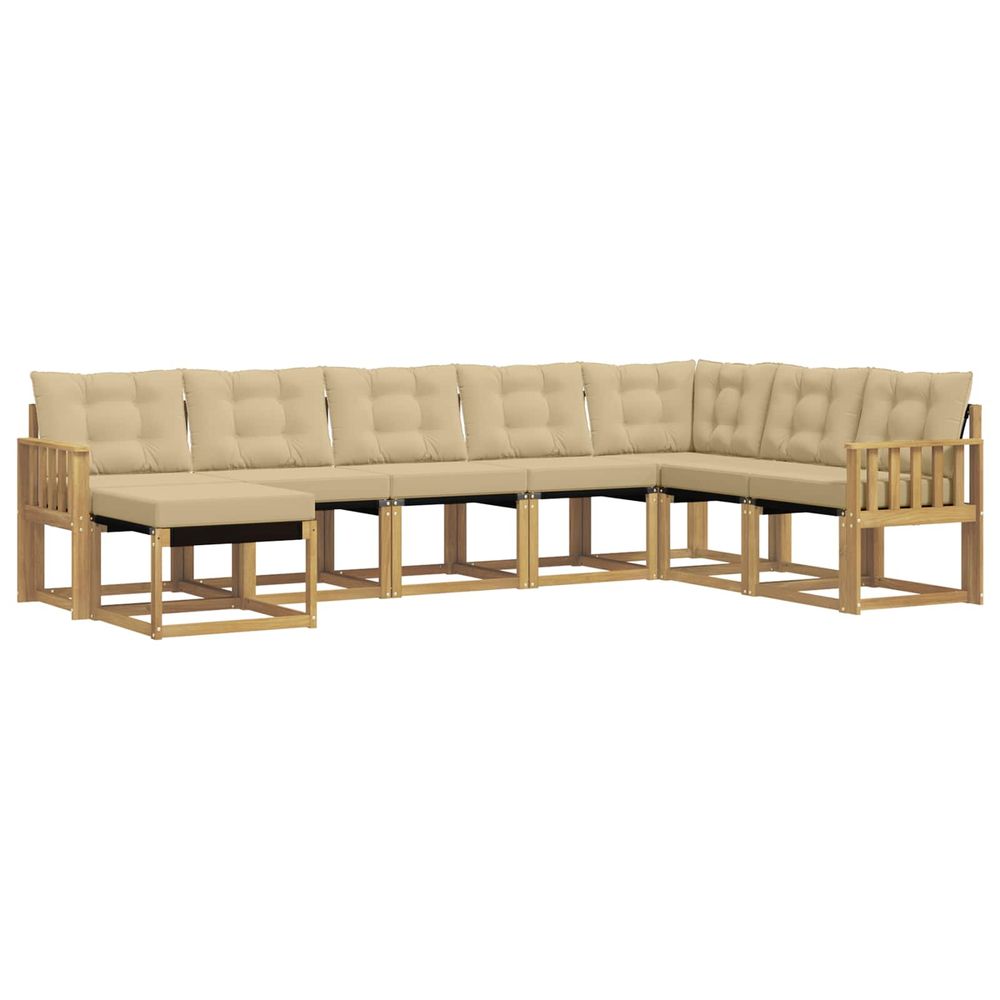 Ensemble de canapés d'extérieur 8 pc blanc et beige