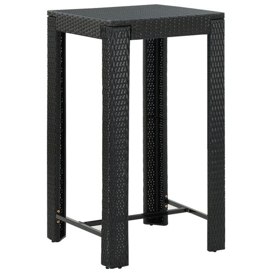 Table de bar de jardin noir 60,5x60,5x110,5 cm résine tressée