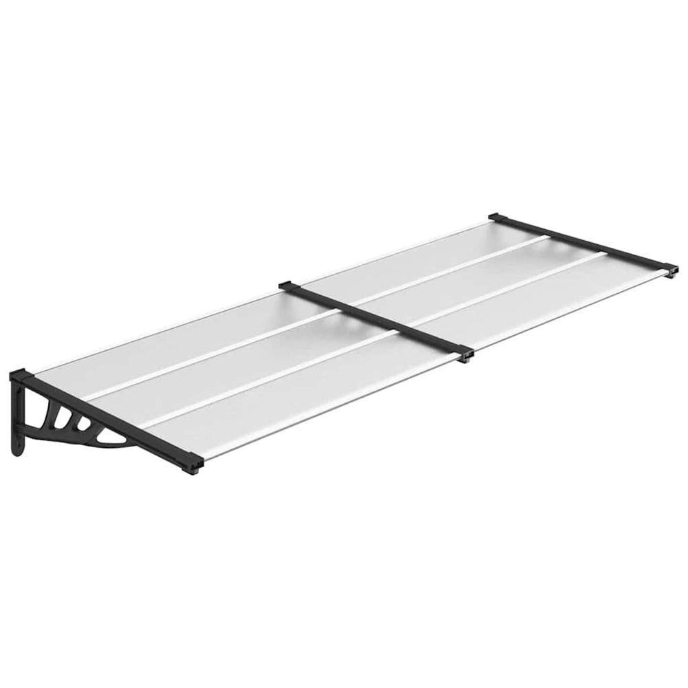 Auvent de porte noir et transparent 239x90 cm polycarbonate