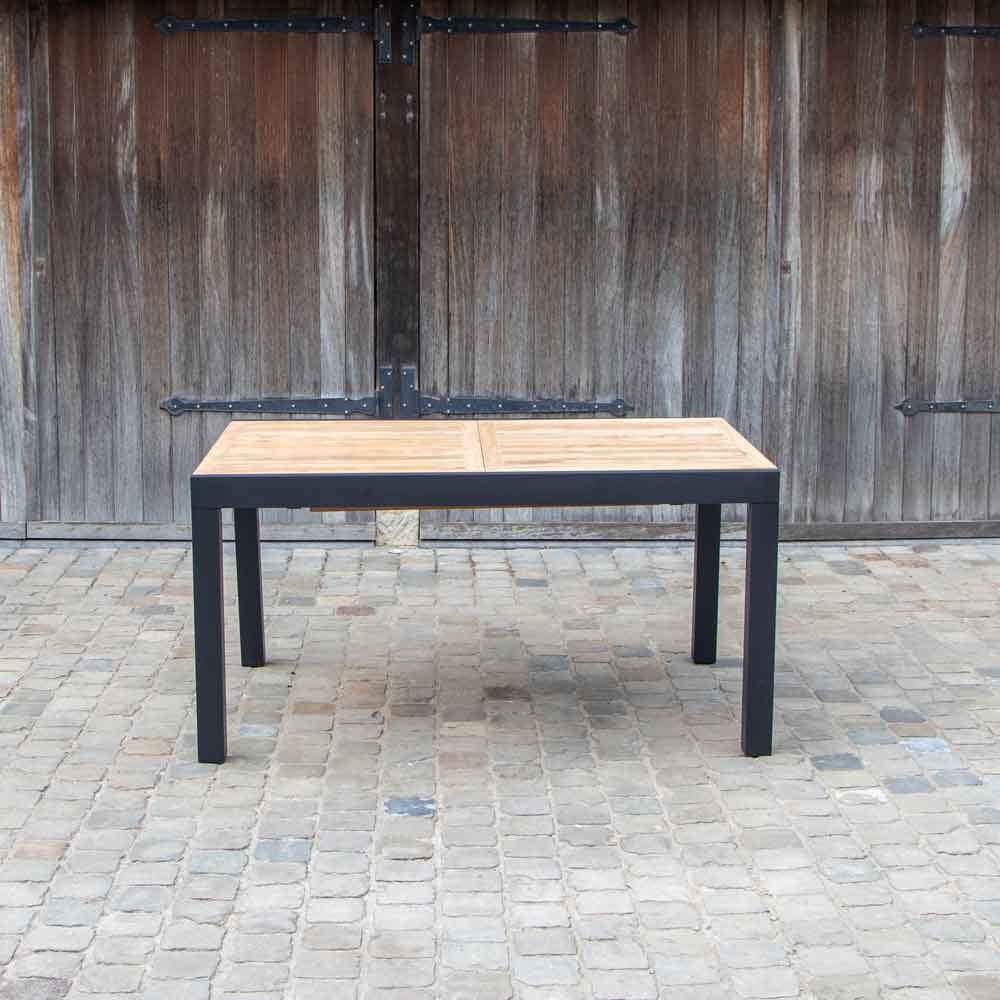 Table de jardin aluminium teck noir 6/10p extensible baliteck