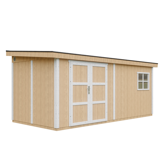 Abri de jardin qualité premium 11,47 m² - h231x248x530 cm - timbela m940-harvest honey