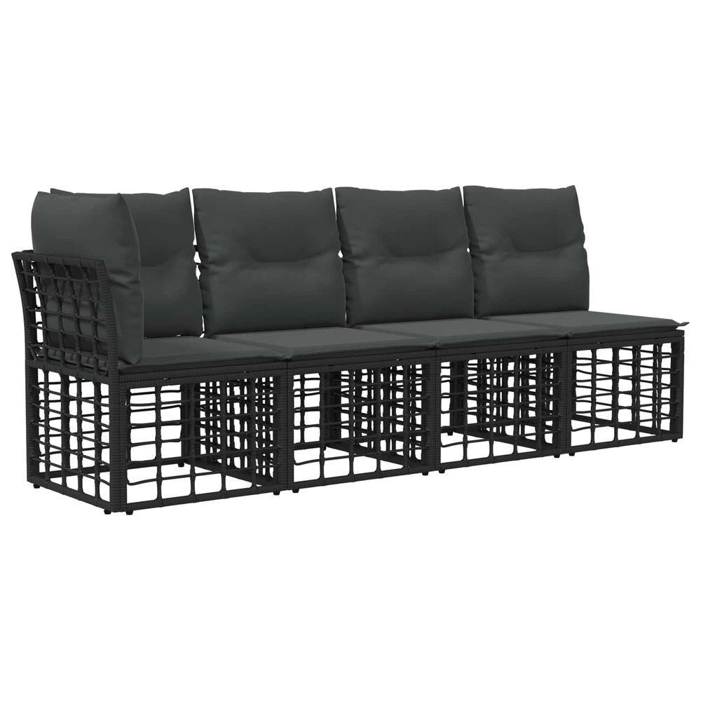 Canapé de jardin 4 places avec accoudoir gauche 4 pc