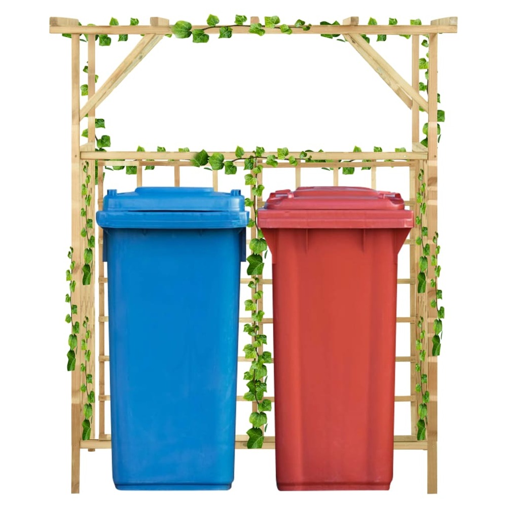 Pergola de jardin pour poubelles doubles bois de pin imprégné