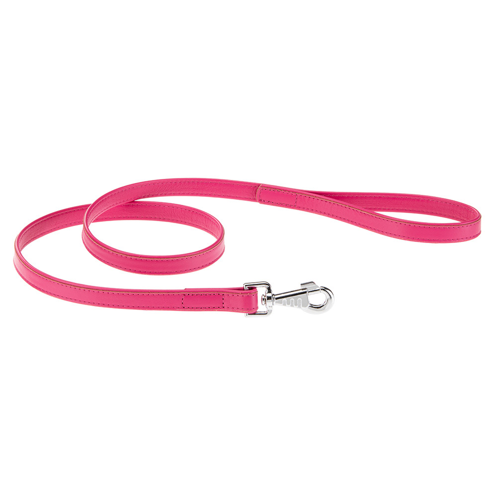 Laisse pour chiens vogue g20/120, cuir véritable, mousqueton en métal, rose