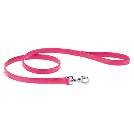 Laisse pour chiens vogue g20/120, cuir véritable, mousqueton en métal, rose