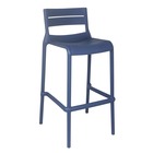 Chaise haute bleu pacific de terrasse en plastique