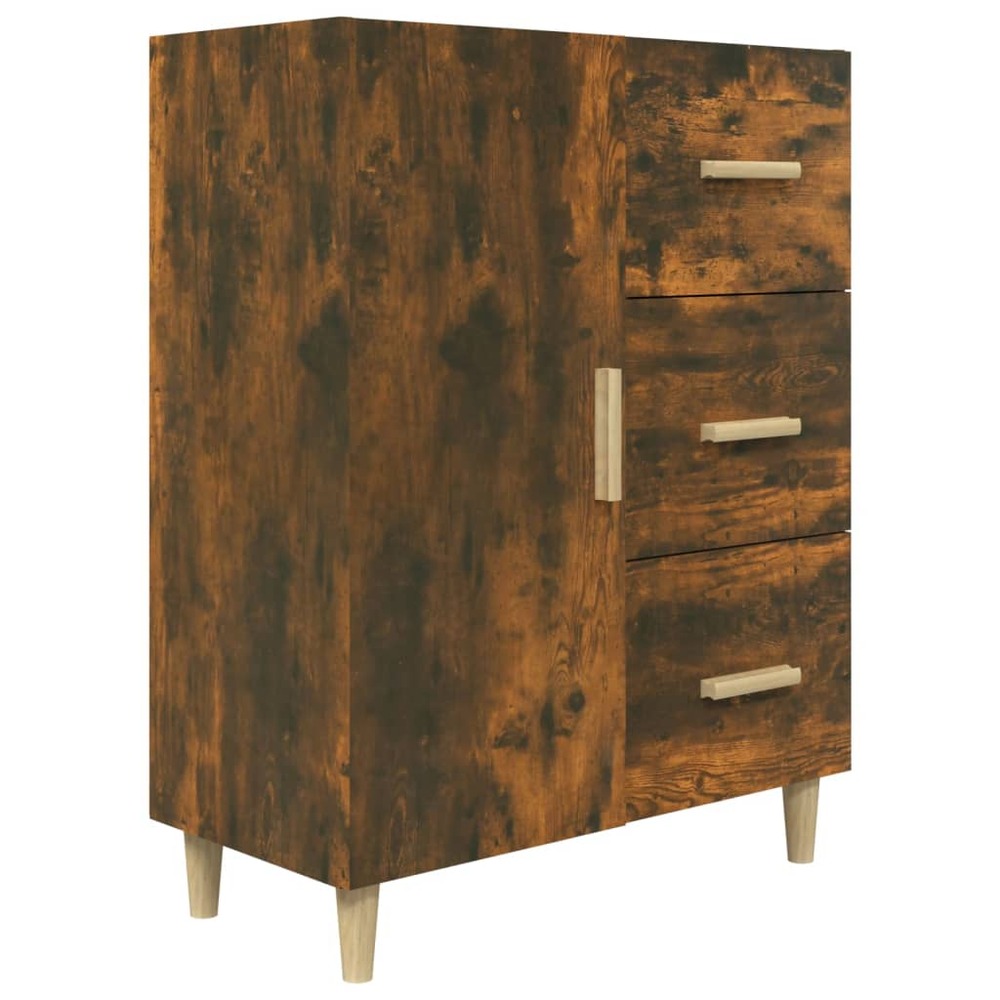 Buffet bahut commode armoire meuble de rangement organisateur cuisine salle de séjour salon 69,5 x 34 x 90 cm bois d'ingénier
