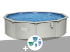 Kit piscine acier ronde  hydrium 4,60 x 1,20 cm + kit de traitement au chlore