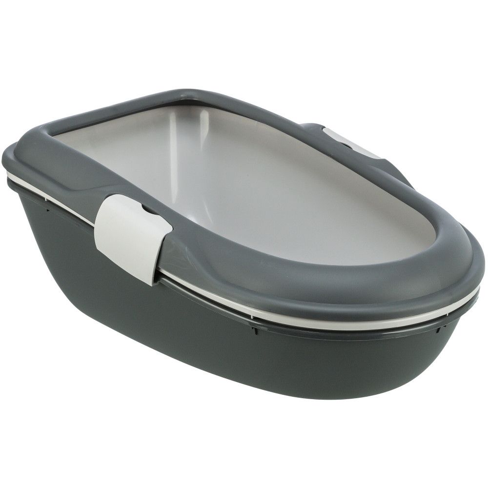 Bac a litière berto 39 x 22 x 59 cm grise pour chat