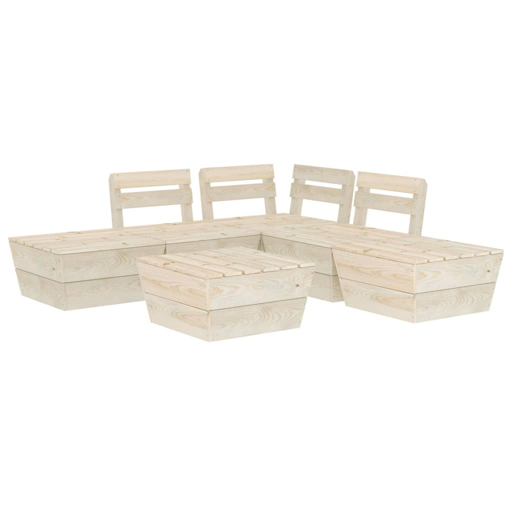 Salon de jardin palette 6 pcs bois d'épicéa imprégné