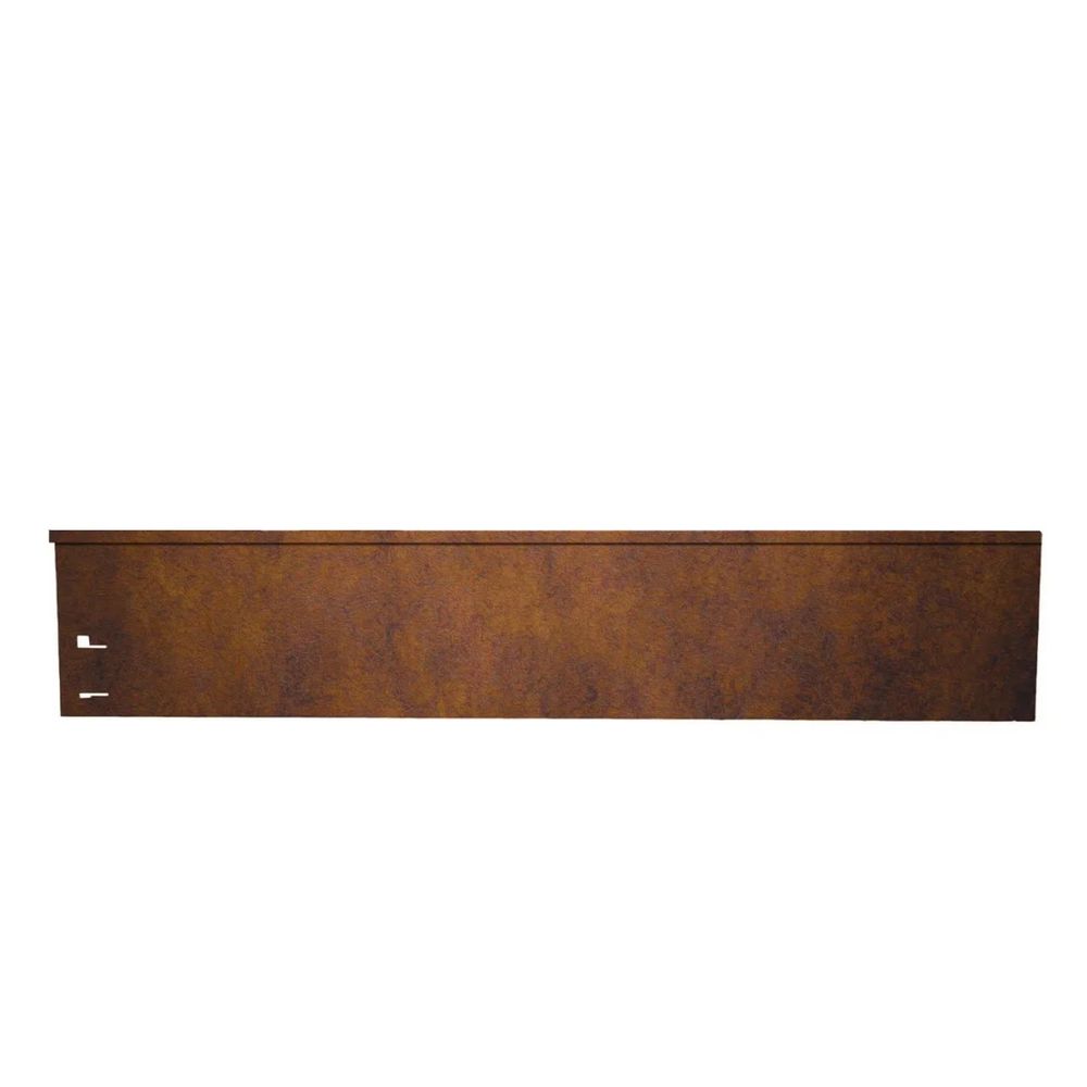 Bordure de jardin acier corten, 113 cm de long, 13,5 - 18,5 cm de hauteur, bordure de jardin - pièce de fermeture, large: 18.5 cm