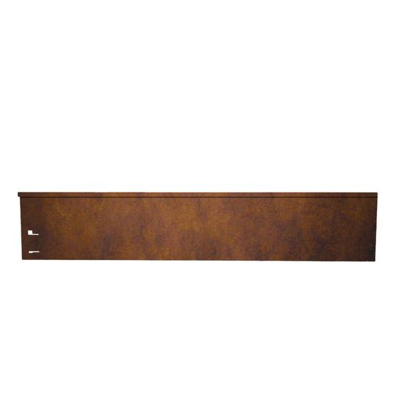 Bordure de jardin acier corten, 113 cm de long, 13,5 - 18,5 cm de hauteur, bordure de jardin - pièce de fermeture, large: 18.5 cm