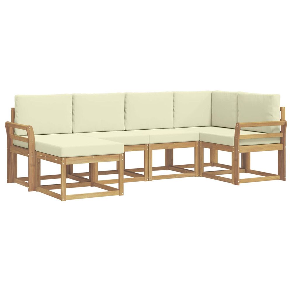 Ensemble de canapés d'extérieur 6 pc blanc et crème polyester