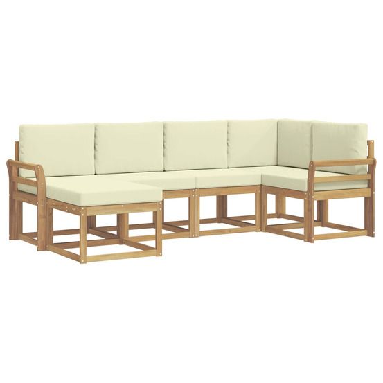 Ensemble de canapés d'extérieur 6 pc blanc et crème polyester