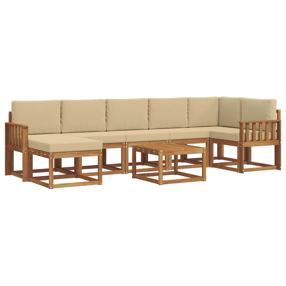 Ensemble de canapés d'extérieur 8 pcs naturel et beige