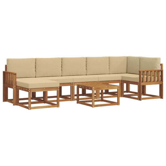 Ensemble de canapés d'extérieur 8 pcs naturel et beige
