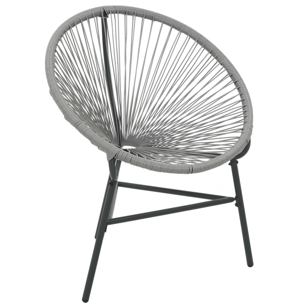 Chaise de jardin sous forme de lune résine tressée gris