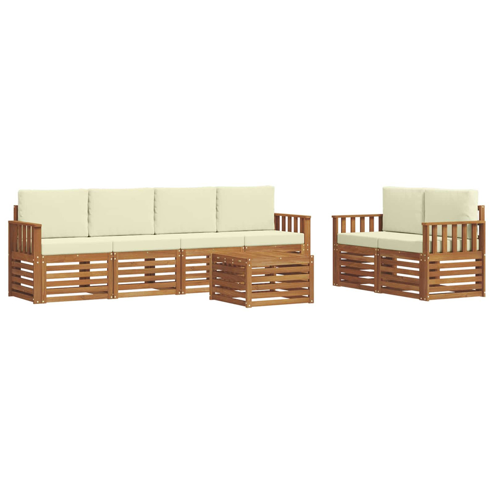Ensembles de canapés avec coussin 7 pcs naturel et crème