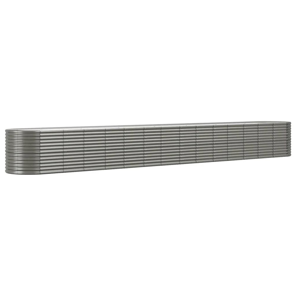Lit surélevé de jardin acier enduit de poudre 620x80x68 cm gris