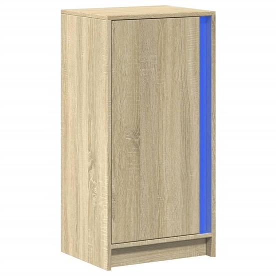 Buffet bahut commode armoire meuble de rangement organisateur cuisine salle de séjour salon avec led sonoma 42,5 x 34 x 85 cm