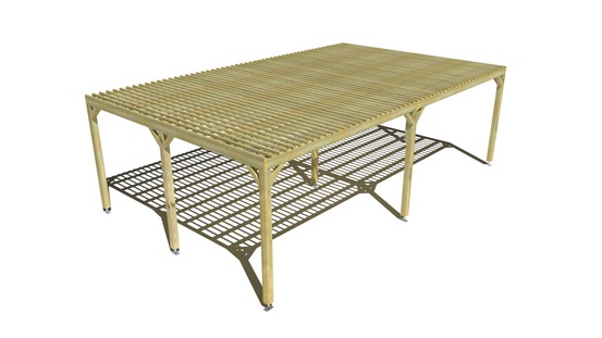 Pergola bois • 8m x 5m • indépendante • sens largeur • lattage bois • livraison comprise