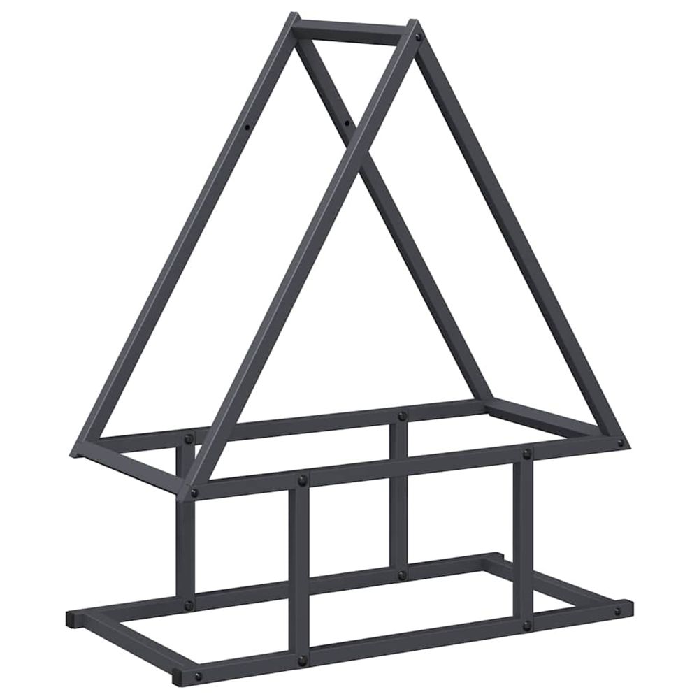 Portant de bois chauffage anthracite 50x25x60 cm