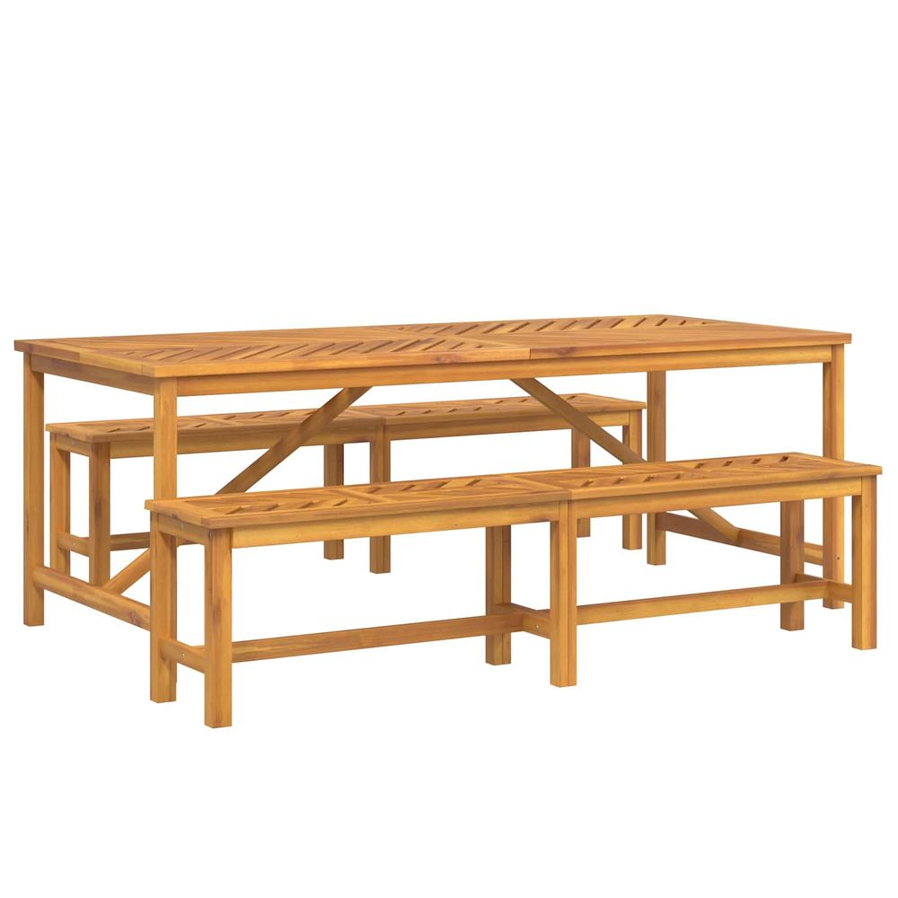 Ensemble de salle à manger pour jardin 3 pc marron