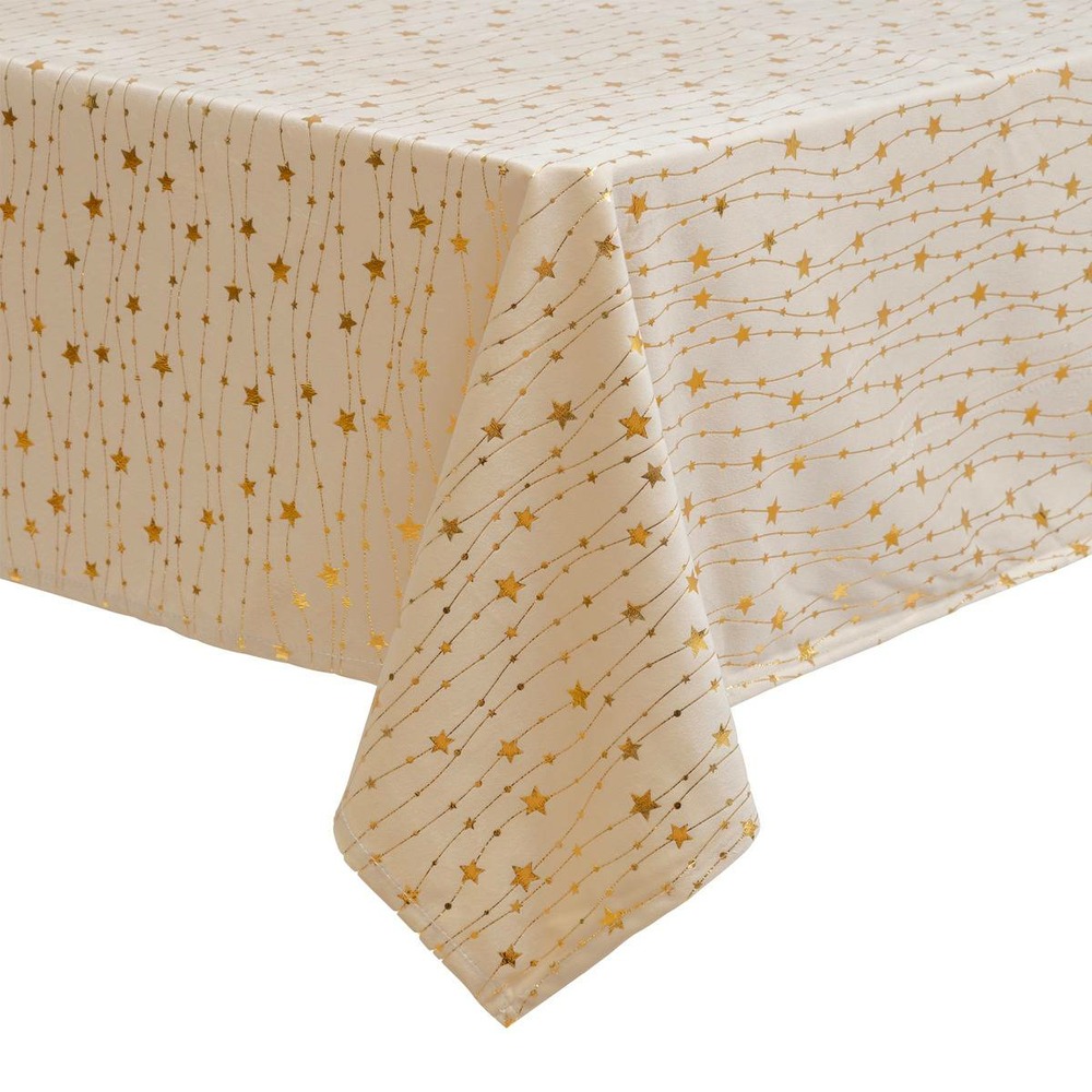 Nappe velours motif étoiles 140x240cm doré