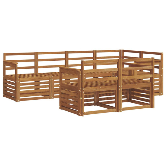 Ensembles de canapés 7 pcs naturel bois d'acacia massif