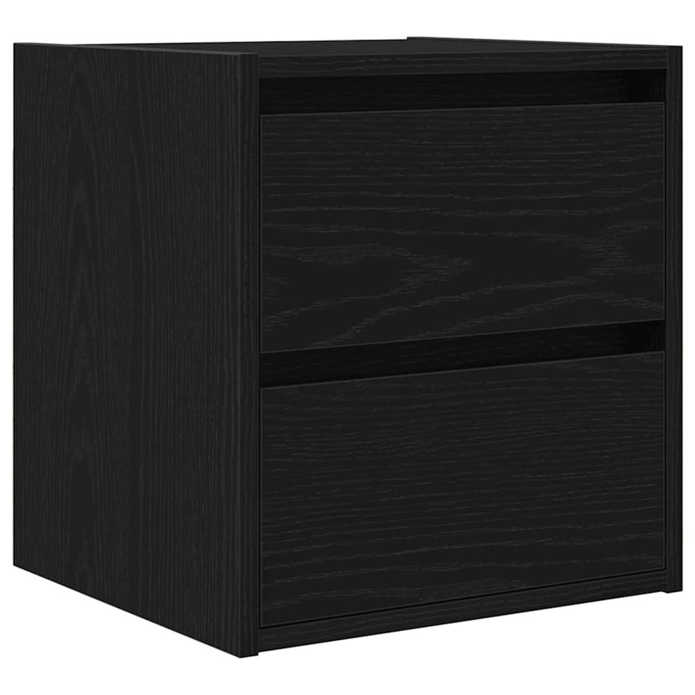 Table de chevet murale chêne noir 38x34x40 cm