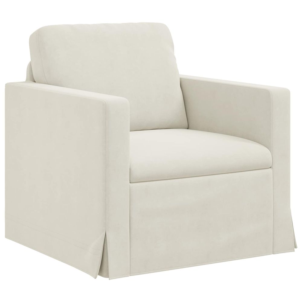 Canapé crème 78 x 78 x 80 cm velours