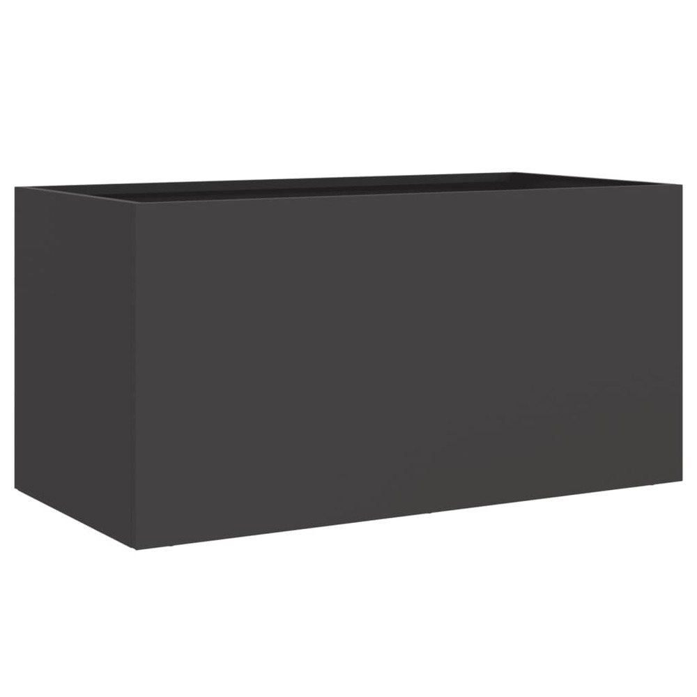 Jardinière bac lit surélevé plantes fleurs terrasse jardin 62 x 30 x 29 cm acier noir
